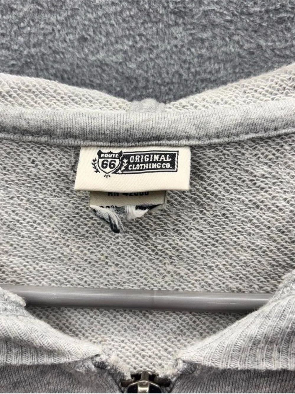 Route 66 Light Gray Zip-Up Hoodie Jacket